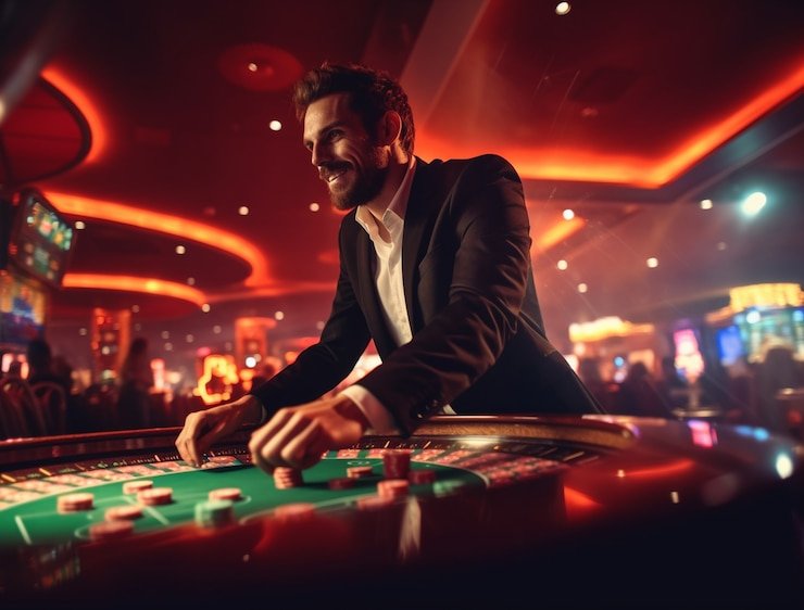 Tata letak meja Live Roulette dengan area taruhan dalam dan luar yang diberi label